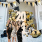 Black And Gold Balloons Garland Arch Kit 133Pcs With Starburst Myalr Balloons For Class Of 2024 Graduation Prom Party Men 30Th B