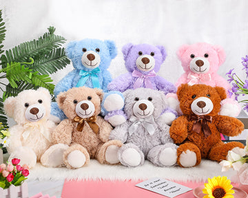 Zomiboo 7 Packs 14 Inch Plush Bear Stuffed Animals Plush Soft Cute Stuffed Dolls Birthday Party Decorations(Cute Colors)