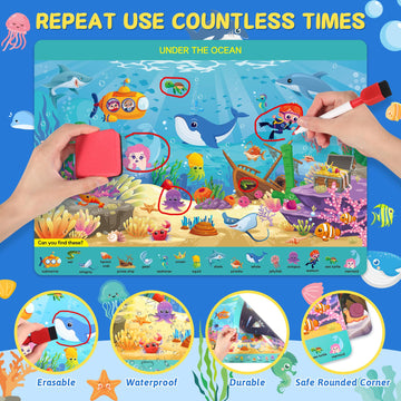 Preschool Learning Activities, Search And Find Books For Kids Ages 3,4,5,6, Montessori Busy Book For Toddlers, Educational Trave