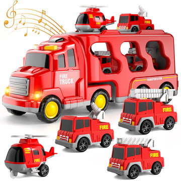 Bennol Toddler Trucks Toys For Boys Age 1-3 3-5, 5 In 1 Fire Car Truck For Girls 1 2 3 4 5 6 Years Old, Christmas Birthday Gift