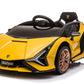 Best Ride On Cars Lamborghini Sian, 12V Battery Powered Ride On Car, Yellow