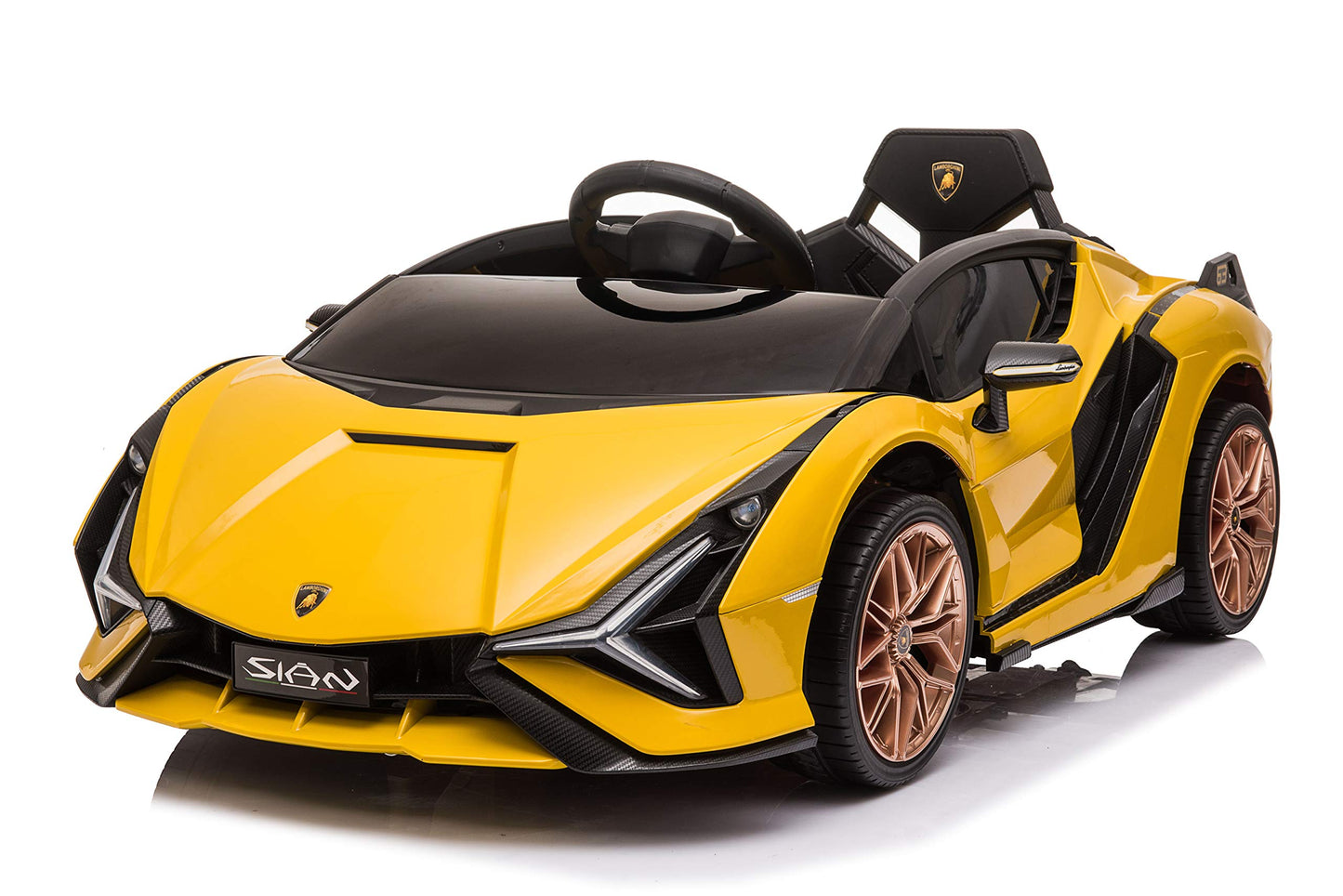 Best Ride On Cars Lamborghini Sian, 12V Battery Powered Ride On Car, Yellow