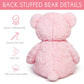 Lotfancy Teddy Bear Stuffed Animals, 20 Inch Pink Stuffed Bear, Cute Plush Toy With Footprints, Plushies For Kids Baby Toddlers