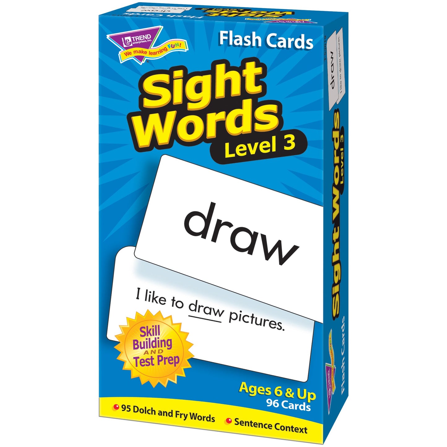 Trend Enterprises: Sight Words Level 3 Skill Drill Flash Cards, Dolch And Fry Words, Sentence Context, Great For Skill Building