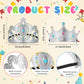 Yaomiao 66 Pieces Foam Princess Tiaras DIY Crowns Kids Party Favors Craft Crystal Diamond Sticker Making Your Own Tiara Girls(Si