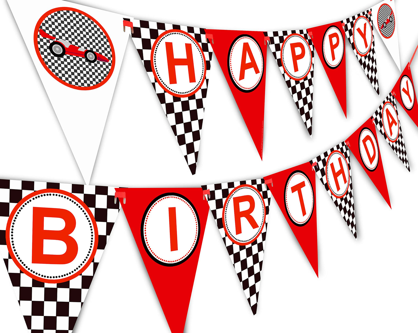 Race Car Birthday Banner Pennant