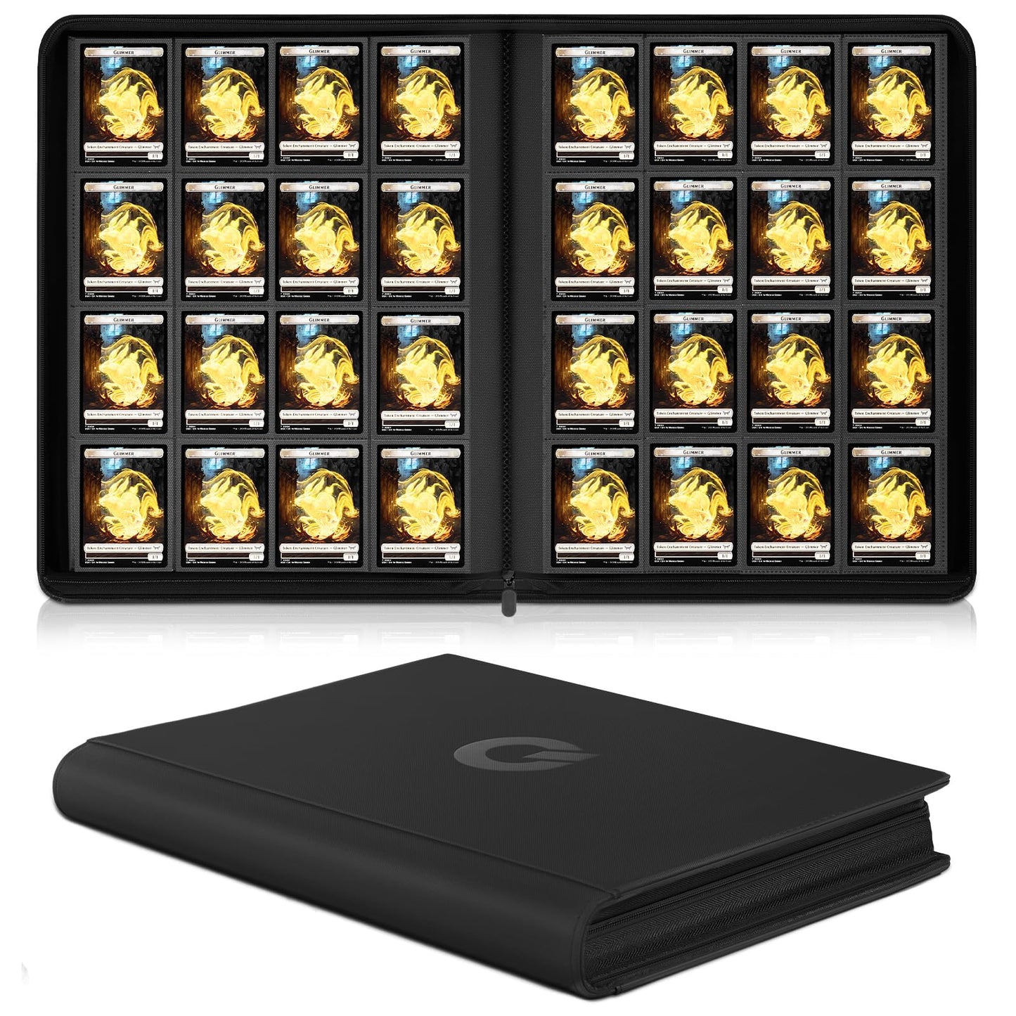 Qurhafoo 1024 Pocket Trading Card Binder Compatible with Pokemon TCG MTG Baseball Sports Cards  Trading Card Side Loading Zip Binder  enhanced leather Card Collection Storage Binders