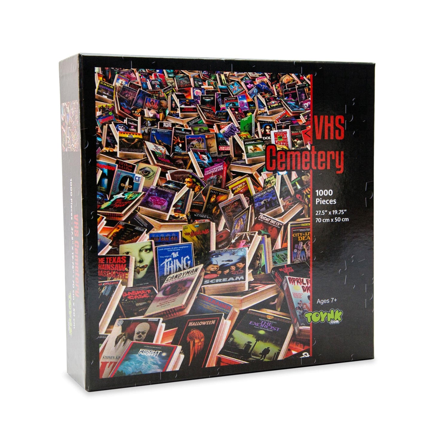 Toynk Horror VHS 1000-Piece Jigsaw Puzzle | Brain Teaser for Kids & Adults | 28 x 20 Inches | Multi-colored | Model 610173