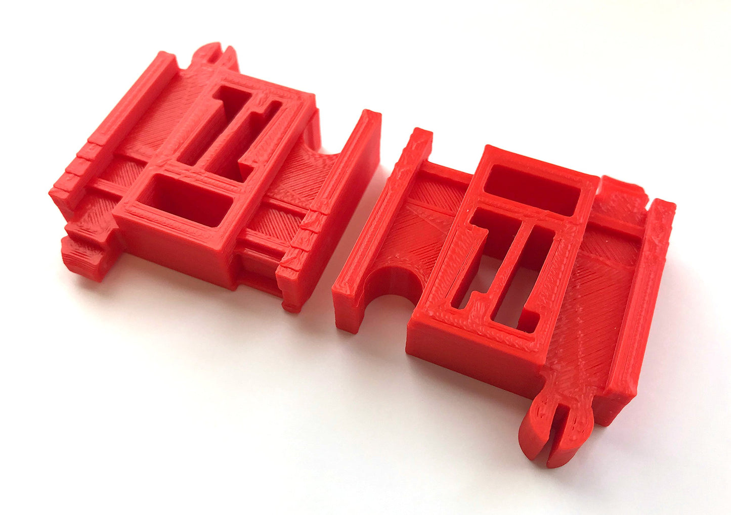 TrainLab.com adapters compatible with Thomas & Friends TrackMaster New Gray & Old Brown tracks  essential Trackmaster track accessories for easy expansion! (2pc) (Red)