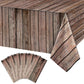 Tiamon 6 Pcs Western Party Tablecloth Western Cowboy Party Table Cover Cowboy Theme Plastic Tablecloth Wild West Wood Grain Tabl