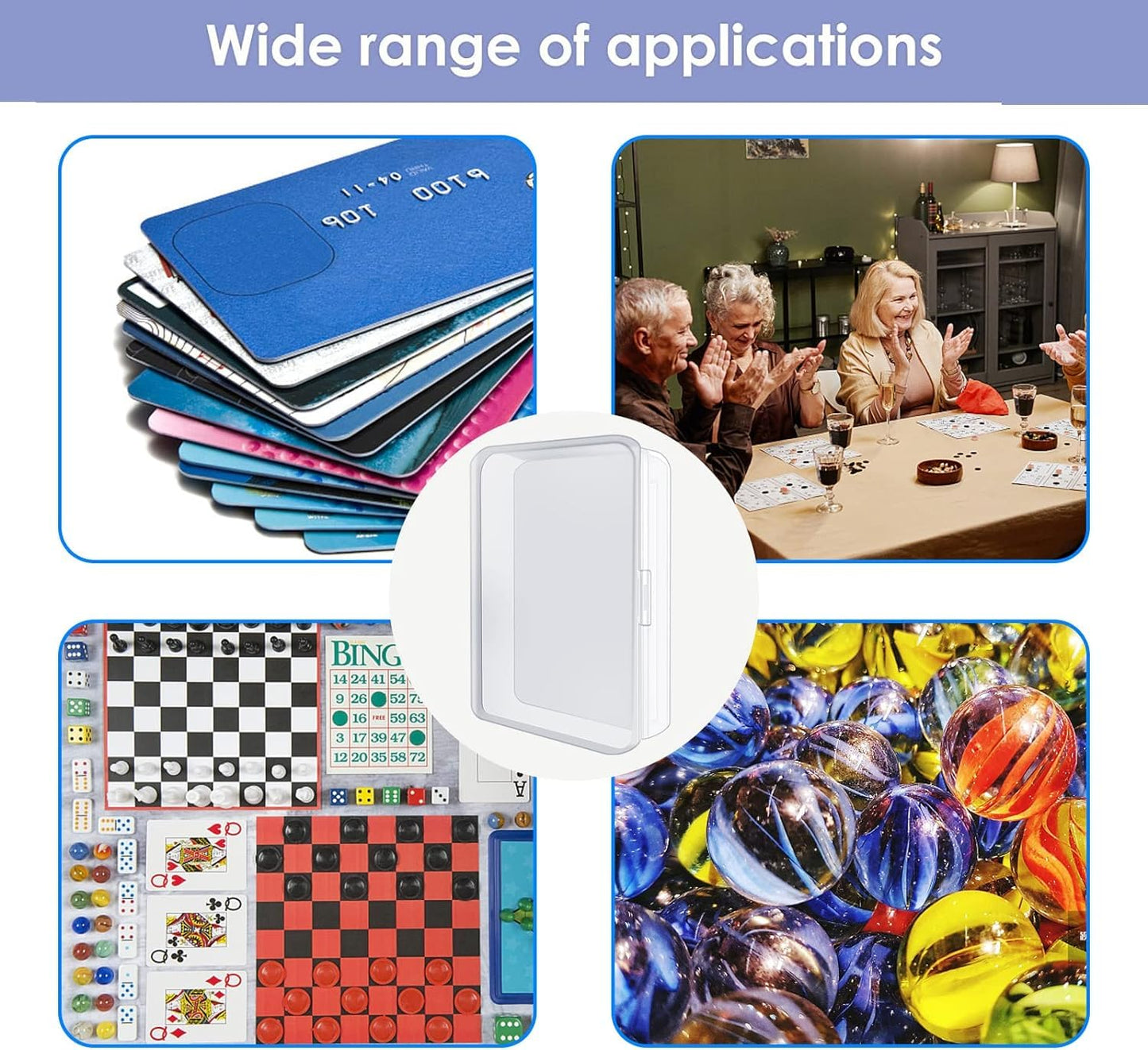 Iokuki 8 Pcs Blank Playing Card Case, Clear Card Deck Box, Plastic Playing Game Card Storage Box Holder For Bank Card, Business Card, Game Card, Ptcg Cards