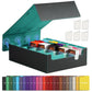 TiMOVO Trading Cards Storage Box, 3800+ MTG Card Deck Box with 24 Colorful Dividers & 5 Card Supporters, 5 Rows Magnetic Leather
