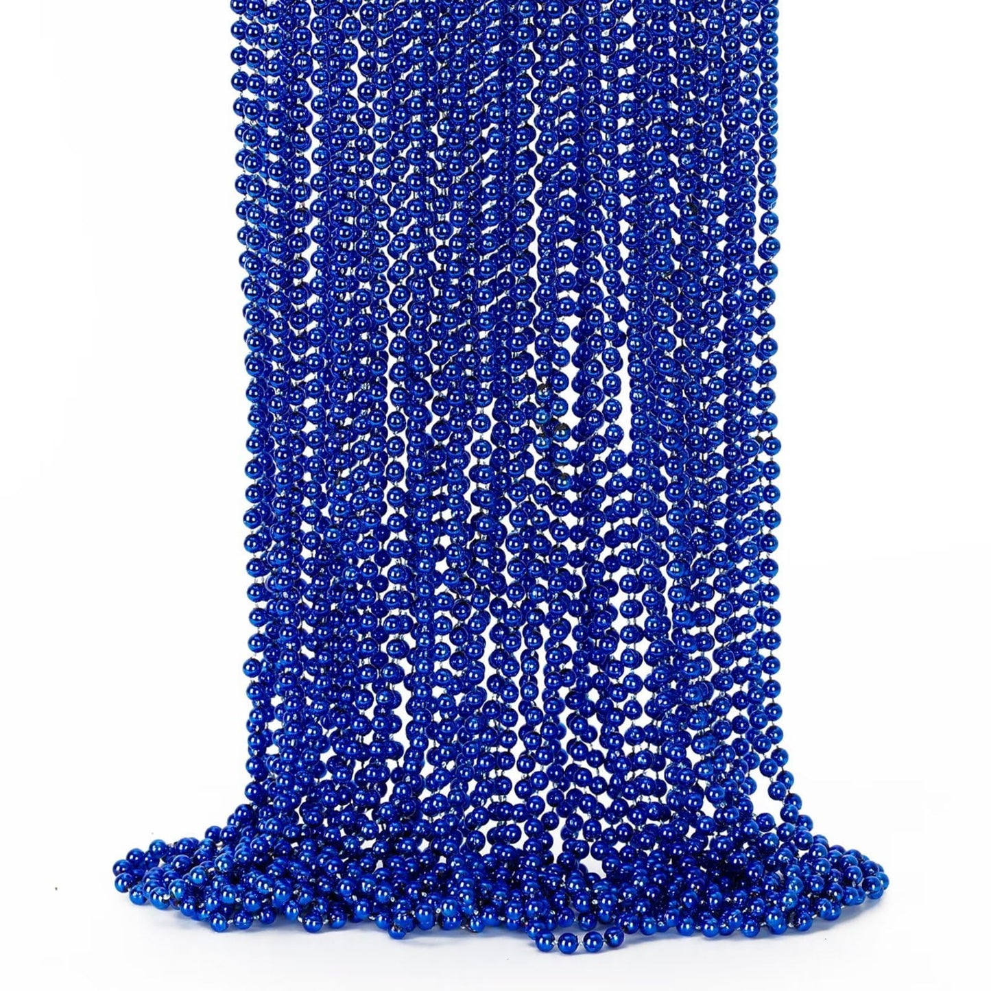 24PCS Christmas Bead Necklace, Blue Bead Necklaces Stuff, 33'' Mardi Gras Beads Necklace Costume, Festival Parade Throw Accessor