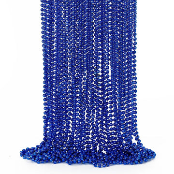 24PCS Christmas Bead Necklace, Blue Bead Necklaces Stuff, 33'' Mardi Gras Beads Necklace Costume, Festival Parade Throw Accessor