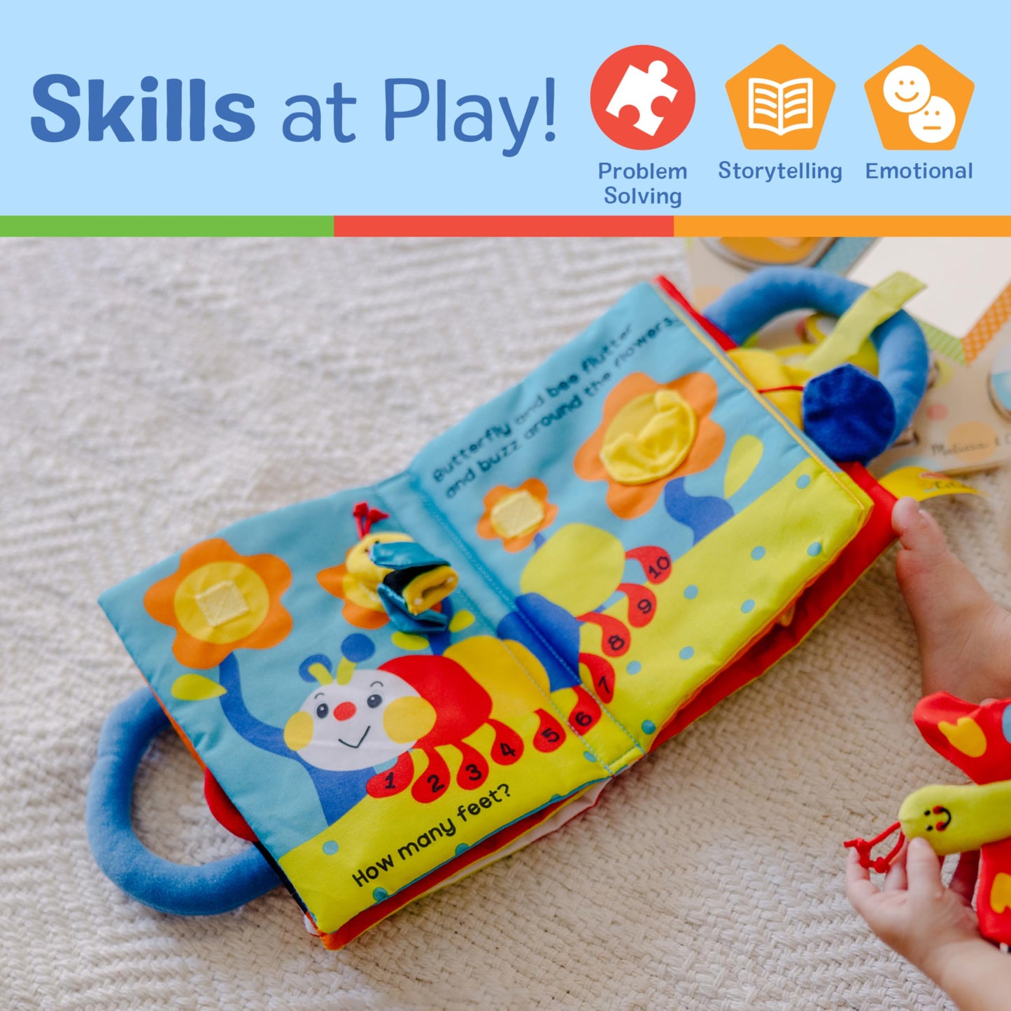 Melissa & Doug My First Activity Book - 8-Page Soft Fabric Book for Babies & Toddlers, Multi Color, Model 30267
