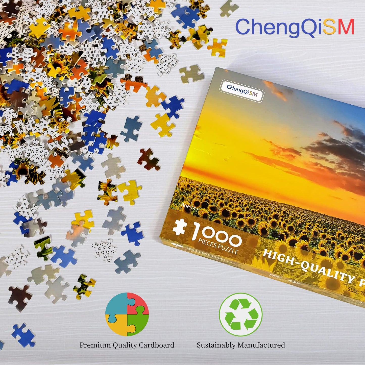 1000 Pieces Puzzles for mature-themeds  Sunflower Jigsaw Puzzle 1000 Piece Sunflower Fields Puzzles for mature-themed  1000 Pieces Jigsaw Puzzle for mature-themeds Seniors Teens Challenging Puzzle Gift
