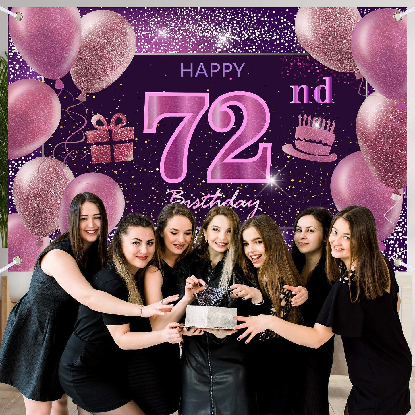 72Nd Birthday Decorations For Girls Imisi Happy Birthday Banner Pink Decorations For A Party Birthday Backdrop For Women