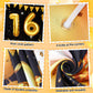 16Th Birthday Decorations For Boys Girls Black And Gold Happy Birthday Yard Banner 18Pcs 16Th Birthday Confetti Balloons For Kids 16 Years Old Anniversary Birthday Party Supplies Outdoor Yard Decor