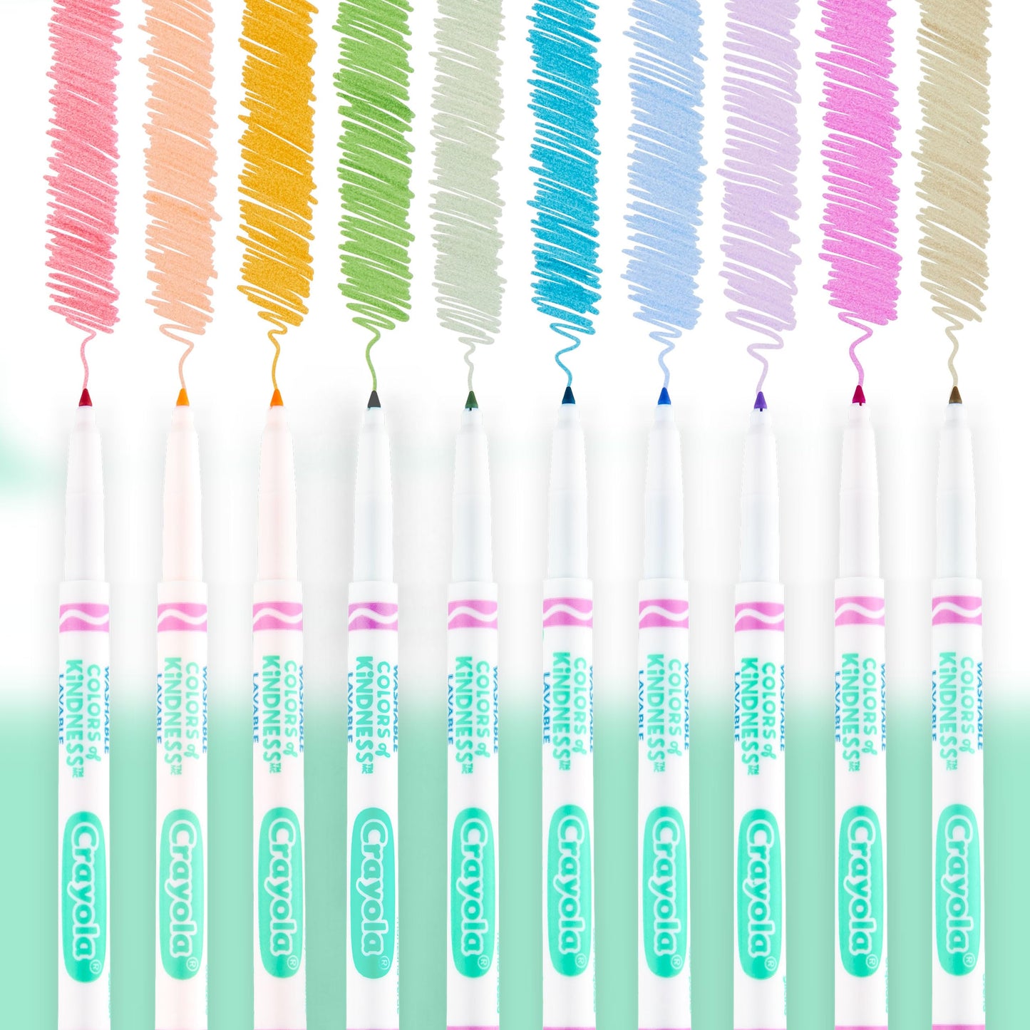 Crayola Colours Of Kindness Washable Fine Line Markers - Assorted Colours (Pack Of 10) | Colours That Represent Good Feelings | Ideal For Kids Aged 3+