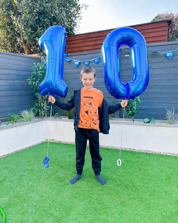 10 Balloon Number, Metallic Blue Number 10Th Birthday Balloons 40 Inch, 10 Years Old Metallic Blue Birthday Decorations For Boys