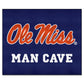 FANMATS 14674 Ole Miss Rebels Man Cave Tailgater Rug - 5ft. x 6ft. Sports Fan Area Rug, Home Decor Rug and Tailgating Mat - Navy