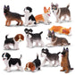 Eyscota 12Pcs Dog Figurines Playset, Realistic Detailed Plastic Puppy Figures, Hand Painted Mini Dog Figures Toy Set Cake Topper