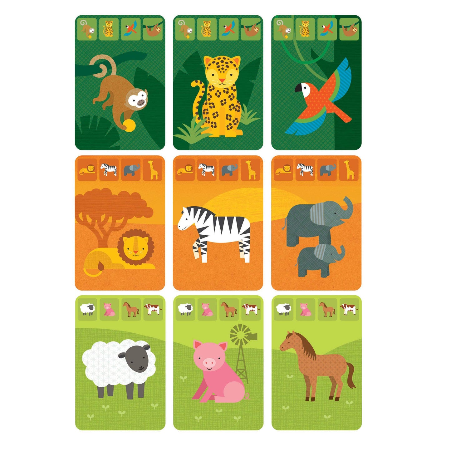 Petit Collage Animal Kingdom Card Game for Kids, Ages 4+, 2-4 Players, Sturdy Tin Storage, Model PTC257