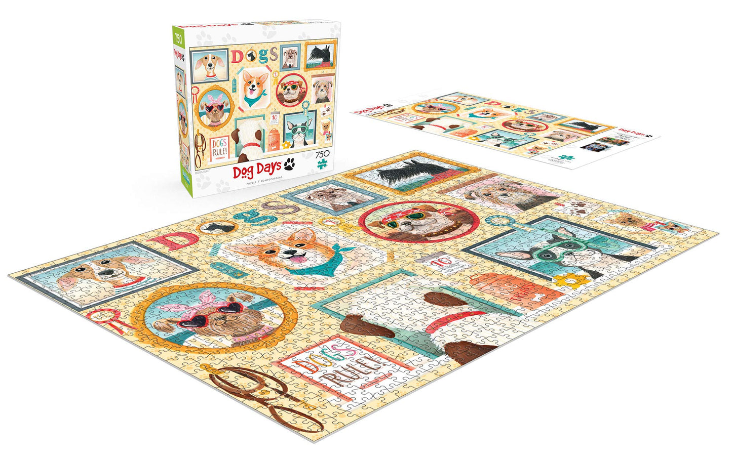 Buffalo Games - Dogs Rule - 750 Piece Jigsaw Puzzle for mature-themeds Challenging Puzzle Perfect for Game Nights - 750 Piece Finished Size is 24.00 x 18.00