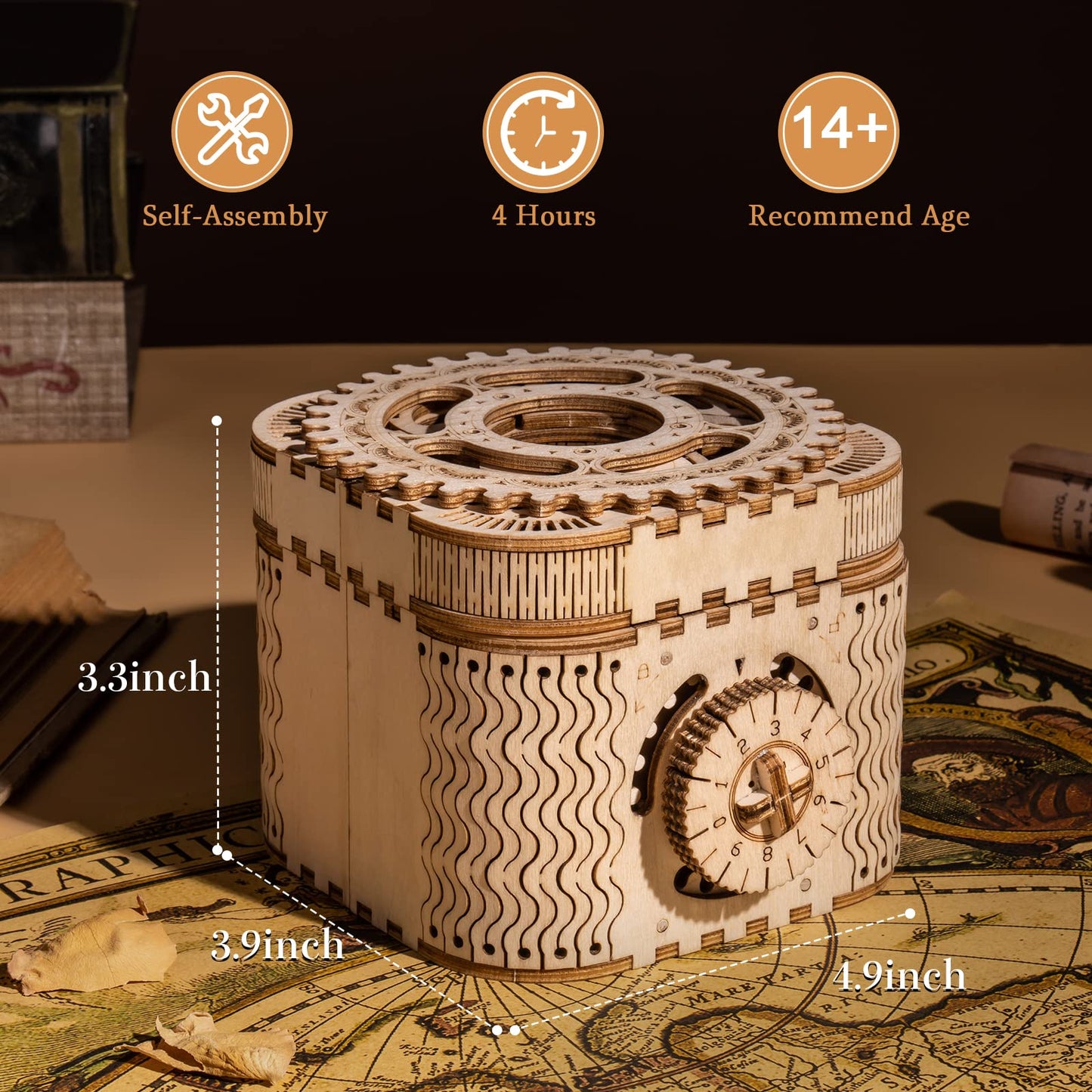 Robotime 3D Wooden Puzzles For Adults, Treasure Box 3D Puzzle Mechanical Ring Box, Gift Choice Hobbies For Brain Teasers Enthusiasts
