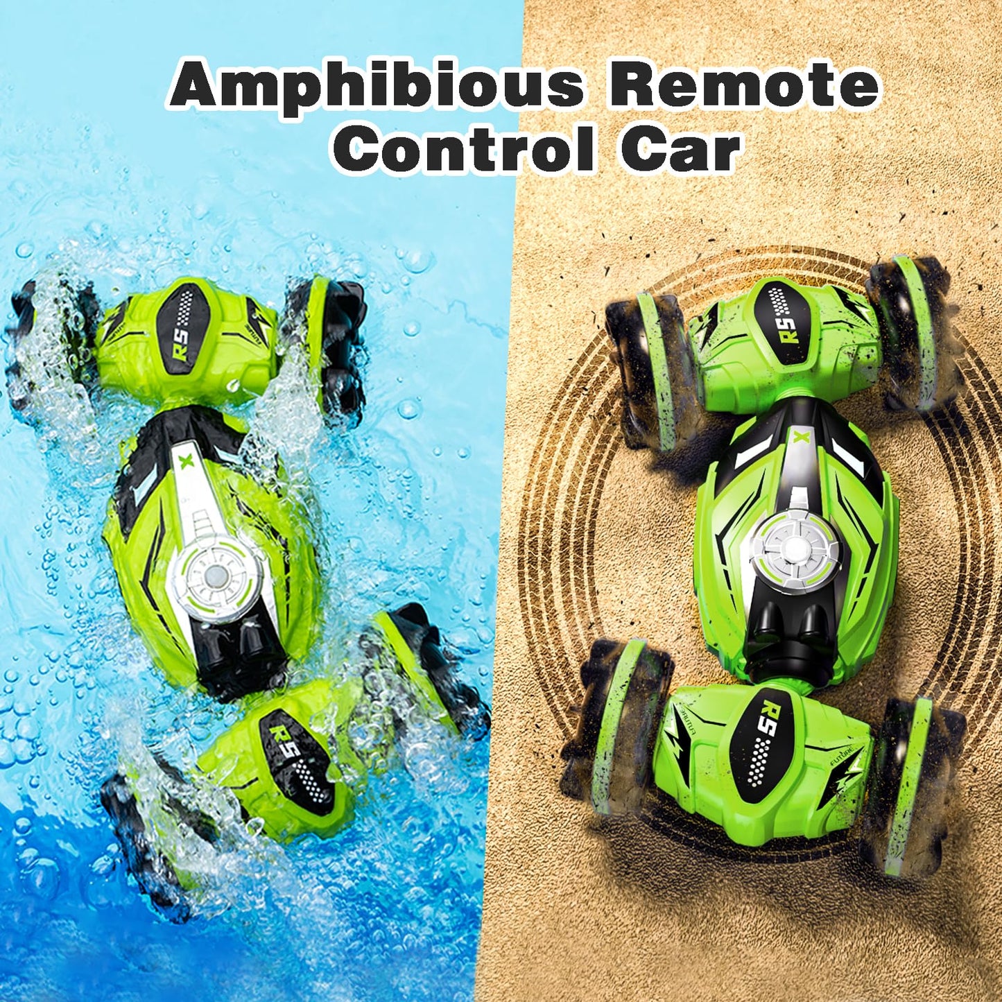 Amphibious Remote Control Car Boat - 4WD Gesture RC Stunt Car 2.4 GHz Transforms Waterproof Vehicle Toys for 5-12 Year Old All T