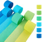 Oun Nana Blue and Green Crepe Paper Streamers, 2.2 x 123 Ft Per Roll, 6 Rolls Birthday Party Streamers for Forest Ocean Theme On