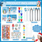 Zhanmai 350 Pcs Winter Christmas Party Favors Winter Holiday Stationery Set for Stocking Stuffers 30 Pack with Notebook Pencils