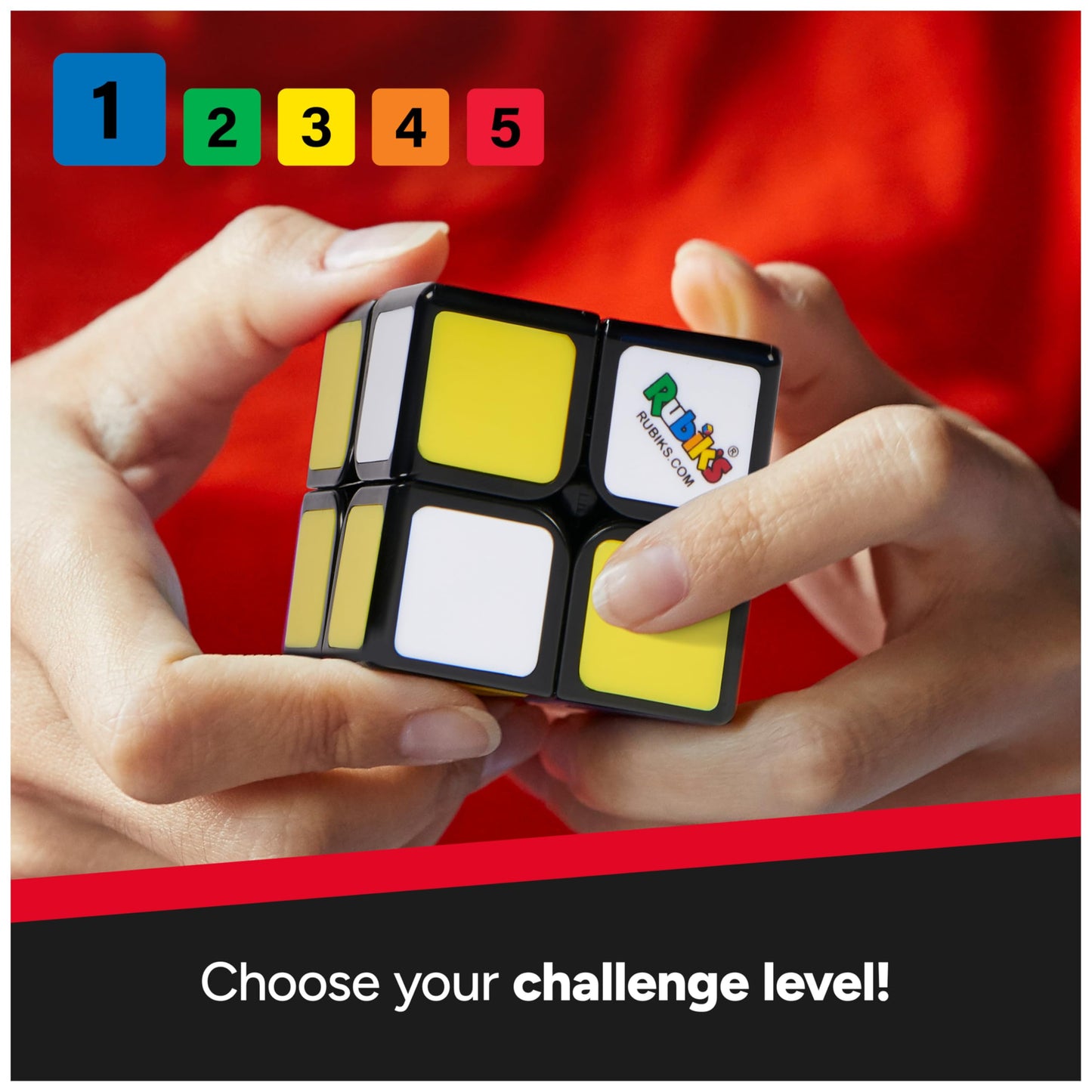 Rubik's 2x2 Beginner Cube - 3D Puzzle Game, Stress Relief Fidget Toy, Mini Size, Plastic, Model 6064561, Travel Game for Ages 7+
