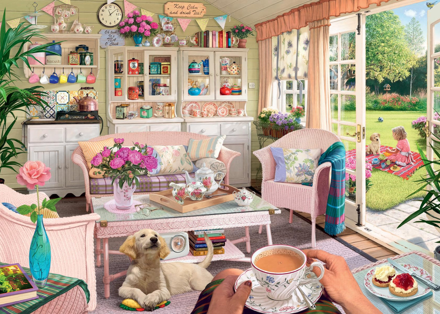 Ravensburger 1000 Piece Jigsaw Puzzle - The Tea Shed, Multi Color, Model 12000164, Handcrafted in Germany, Perfect Fit Pieces