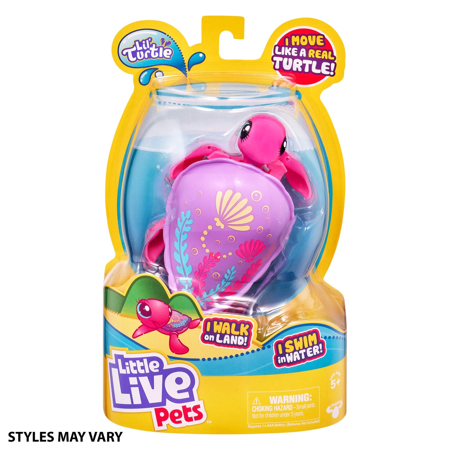 Little Live Pets Turtle - Multicolor Interactive Pet, Styles May Vary, Perfect for Kids, Fun and Engaging Toy