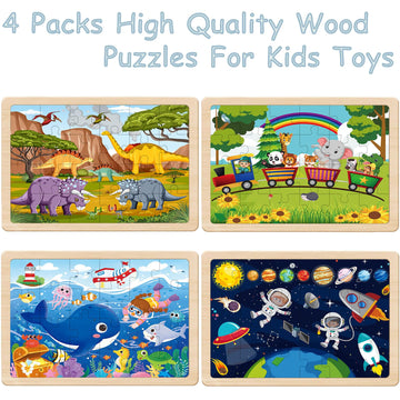 Puzzles For Kids Ages 4-6, 24 Pieces Woodens Puzzle For Toddlers Ages 3 4 5 6 Year Olds Kids Puzzles Children Puzzle For Boys An