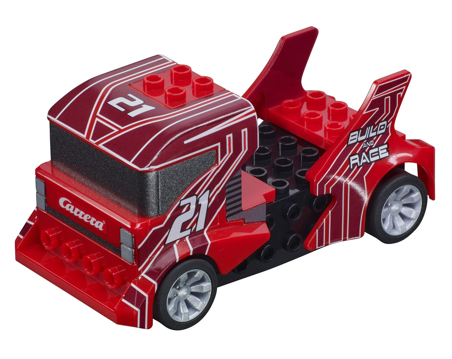 Carrera Go Build 'N Race 62529 Racing Set 3.6 Electric Powered Slot Car Racing Kids Toy Blocks Race Track Set Includes 2 Hand Controllers And 2 Cars In 1:43 Scale