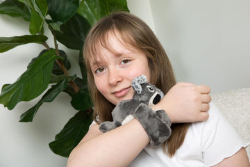 Hugimals Hug Babies Quinn The Koala Cute Mini Plush Stuffed Animal Bracelet For Kids | Soft & Cuddly Portable Comfort Adorable O
