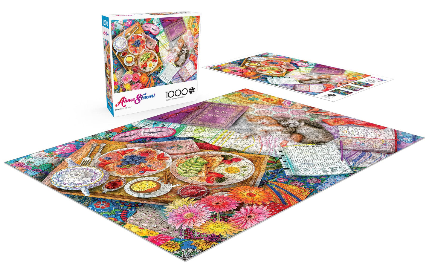 Buffalo Games 1000 Piece Jigsaw Puzzle - Aimee Stewart Breakfast in Bed - Large Multicolor Paper Model 12737