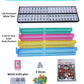 TrendyMate American Mahjong Set - 166 Premium White Tiles, Melamine, 9"x20"x3", Includes 4 Racks/Pushers & Soft Blue Carrying Bag