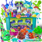 YOPINSAND Dinosaur Slime Kit for Girls  Glimmer Crunchy  Galaxy Slime Making Kit for Kids 6-12  Glow in The Dark DIY Slime Kit with Add-ins  Foam Balls  Charms  Glitters  Dinosaur Gift Toys