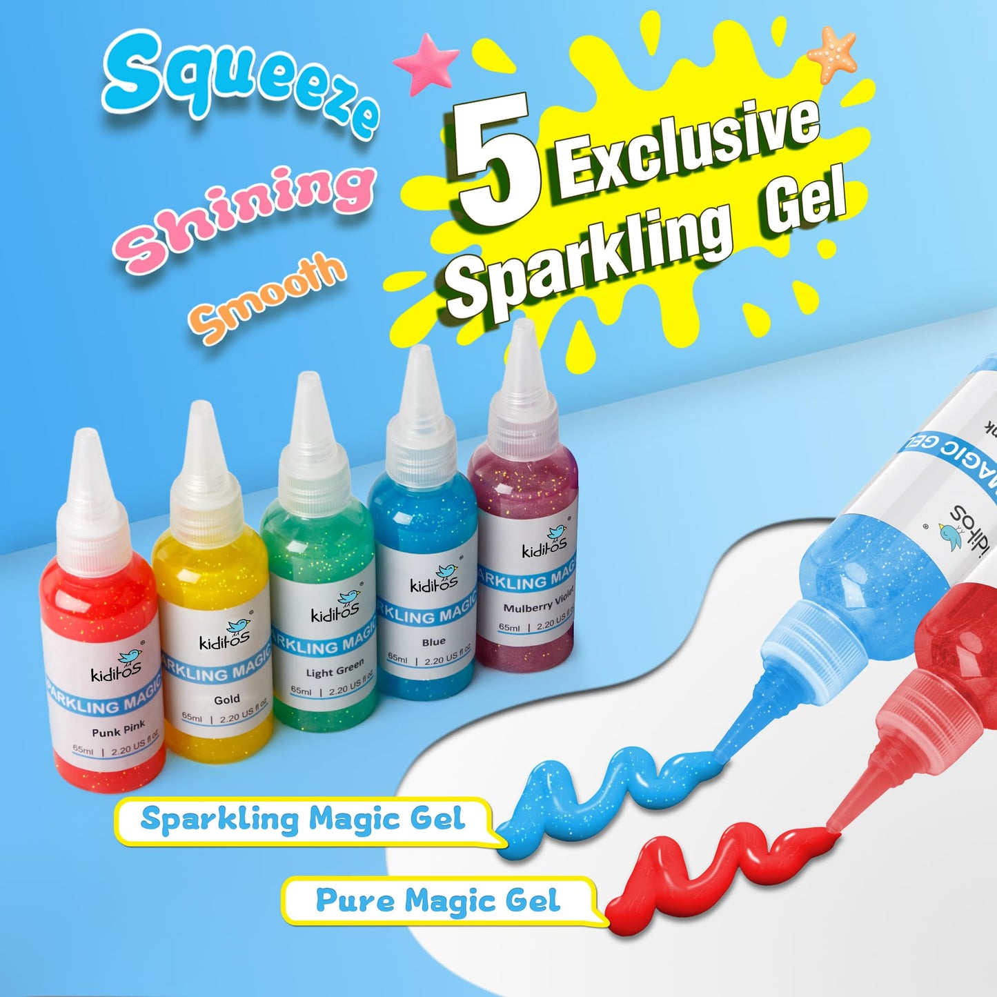 Kiditos Magic Water Elf Toy Kit, Aqua Fairy Water Gel Kit With 10 Magic Gels, 6 Sea Creature Molds. Christmas Gifts, Birthday Gifts, Party Favors, Arts & Crafts Diy Stem For Kids (10 Colors)