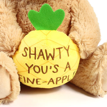 Benben Shawty U Fine Teddy Bear, Valentines Day Gifts For Her, Women, Girlfriend, Wife, 10 Inch Teddy Bear Stuffed Animal With Pineapple, Funny Bear Plush Toy For Birthday, Anniversary, Christmas