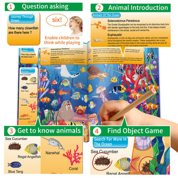 Elfew 4 Pack Search And Find Activity Book For Kids Ages 3-5 4-8 8-12, Travel Game Car Game,Travel Toys For Road Trip Airplane Activities,Over 240 Fun Animal Knowledge