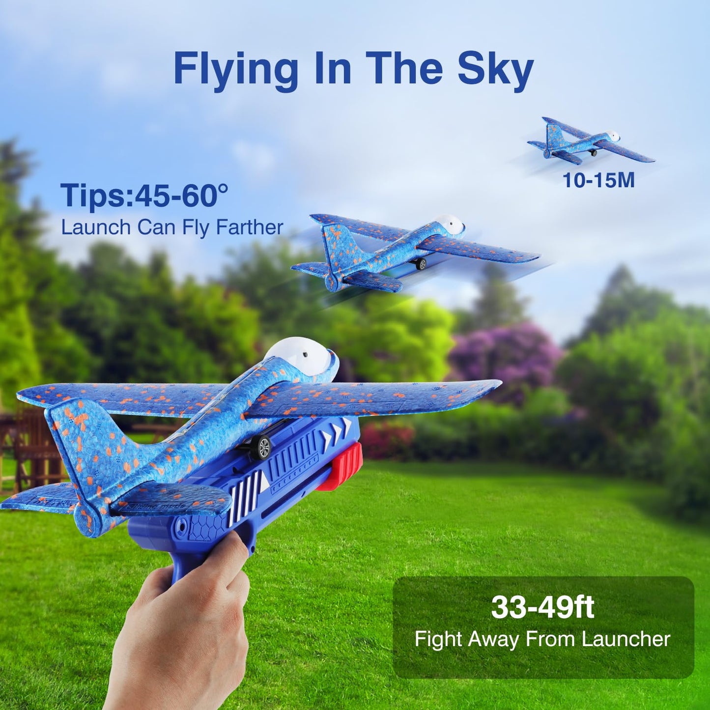 Wesfuner 4 Pack Air Launcher Toys  2 Flight Modes LED Foam Glider Catapult  Toy for Boys  Outdoor Flying Toys Birthday Gifts for Boys Girls 4 5 6 7 8 9 10 11 12 Year Old