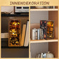 Itefdtutne Book Nook Kit For Adults, Diy Miniature Dollhouse Booknook Kit With Led Light, 3D Wooden Bookshelf Puzzle Booknook In