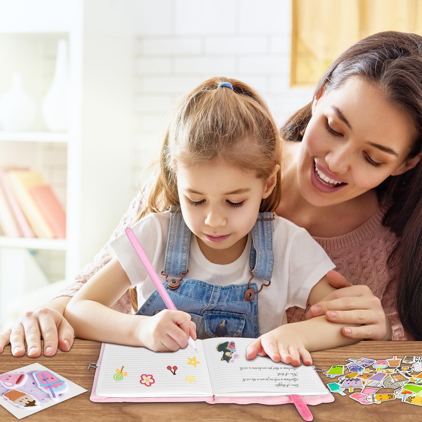 Gift Kit For Girls,Personalized Journal With Lock And Key,Boba Tea Plush Diary For Teen Girls,Fuzzy Diary Kawaii Birthday Gift S