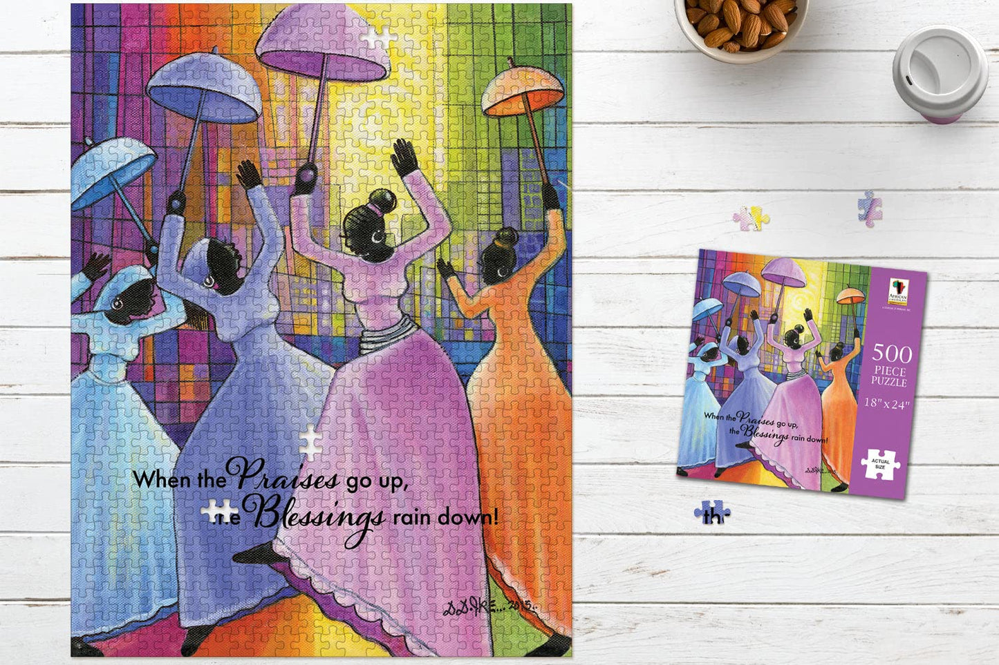 African American Expressions - Praises Go Up Puzzle – 500-Piece Inspirational African American Jigsaw Puzzle For Adults | Uplifting Faith-Based Artwork