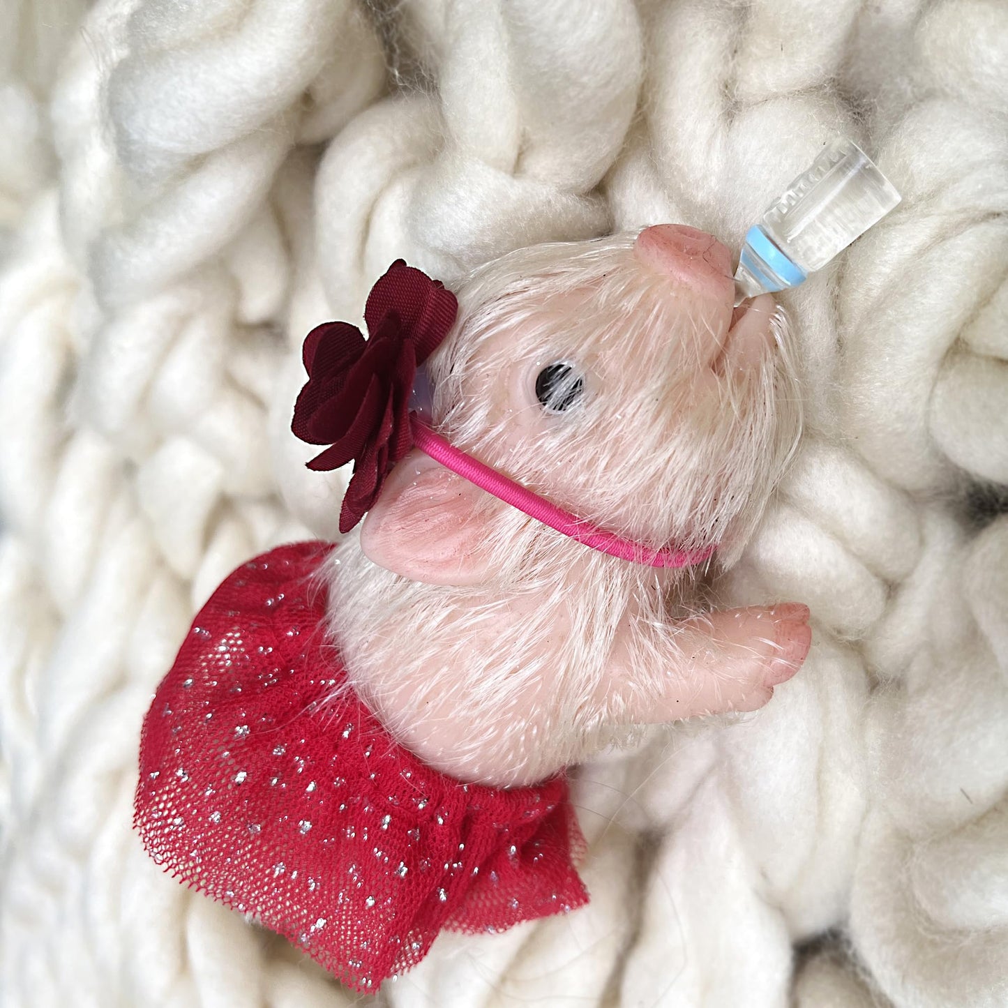 OtardDolls 5 Inch Lifelike Reborn Pig Dolls, Full Silicone Soft Reborn Pig Dolls Mini Realistic Pig Toy Newborn Cute Newborn Bab
