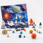 19PCS Planets Solar System Astronaut Figure Toy Children Solar Power Kit Space Exploration Spaceman Science Kit for Kids Party B